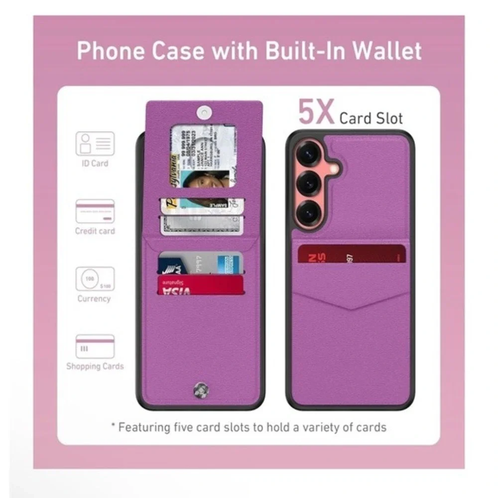 Samsung Galaxy S24 Ultra Wallet Case,‎ Built-in Card Holder,PU Leather Kickstand